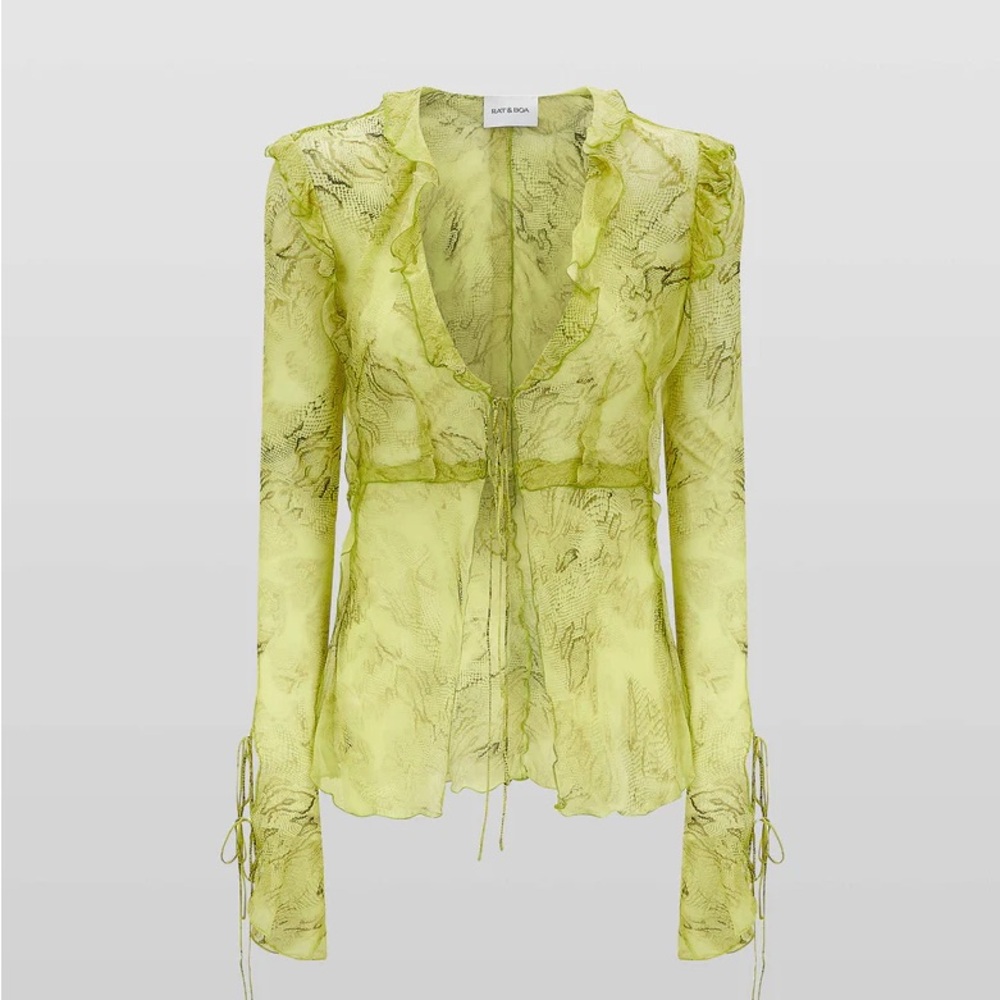 Rat & Boa Cobra Blouse in Lime XXS